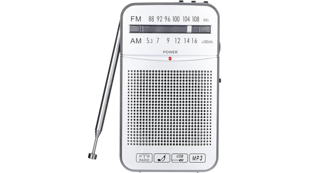 compact radio with battery