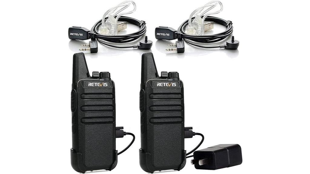 compact rechargeable walkie talkies