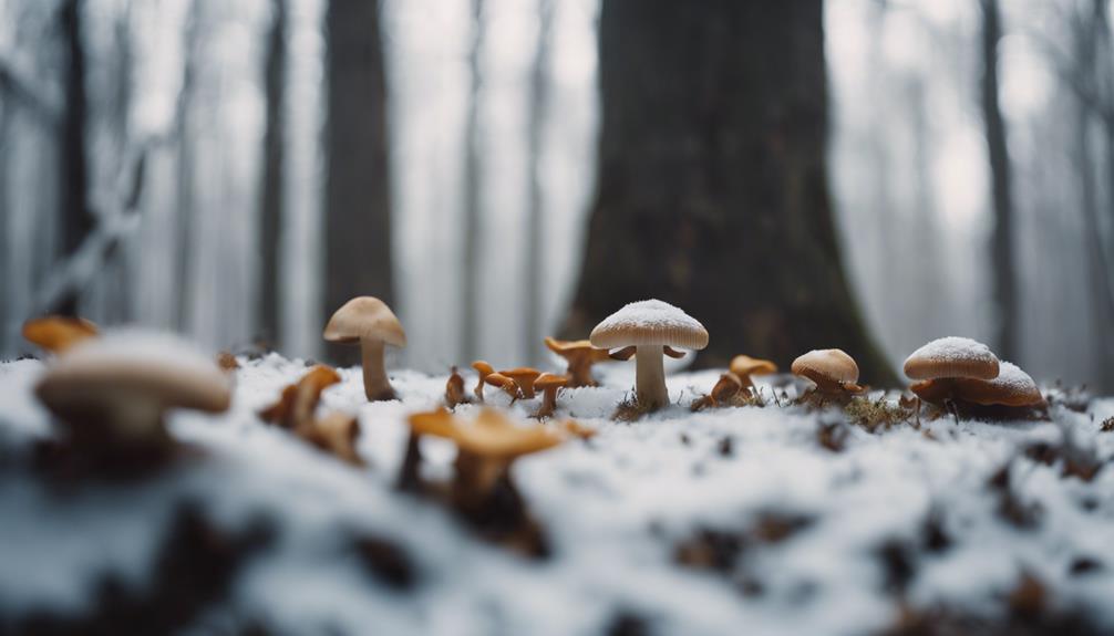 foraging for winter mushrooms