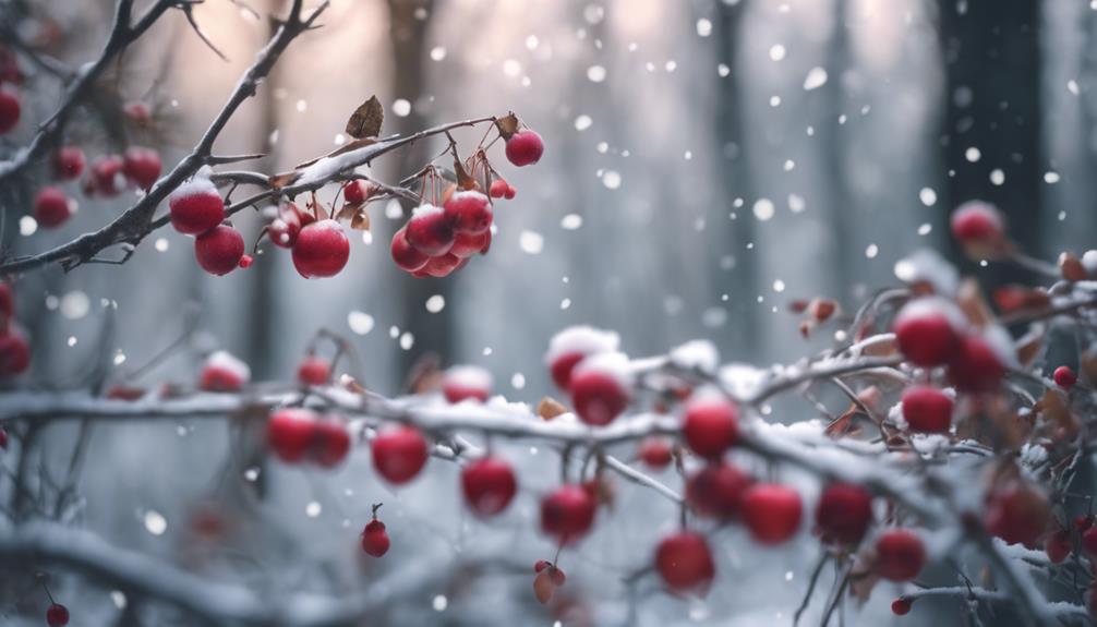 gathering ripe winter fruits