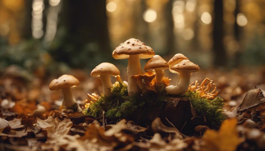 harvesting mushrooms in fall