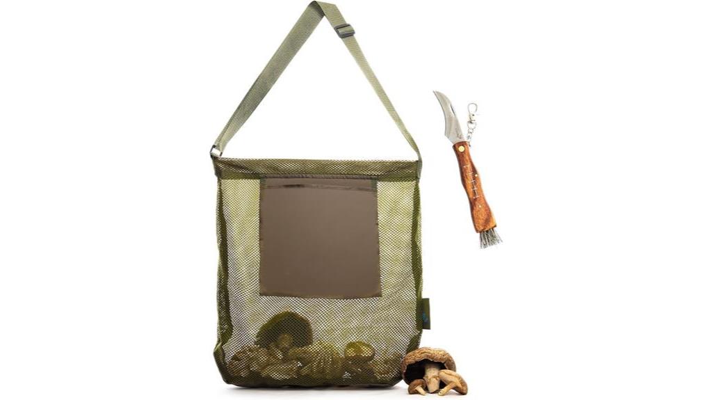 mushroom foraging bag with knife