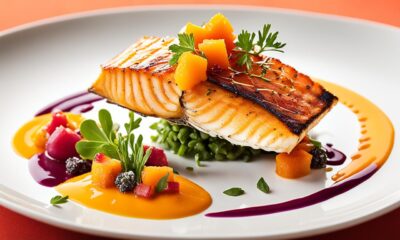 rockfish-with-truffled-garden-carrot-coulis-and-stone-fruit-salsa