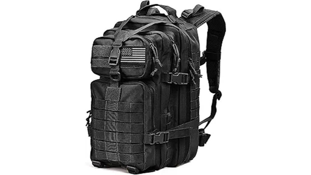black tactical army backpack