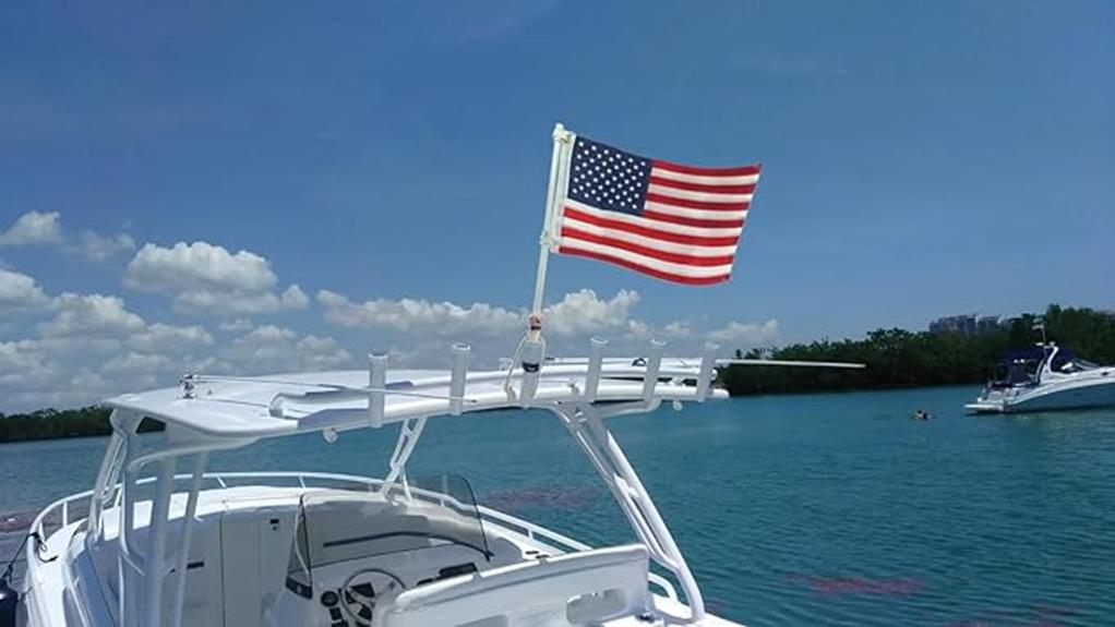 boat rod holder flag
