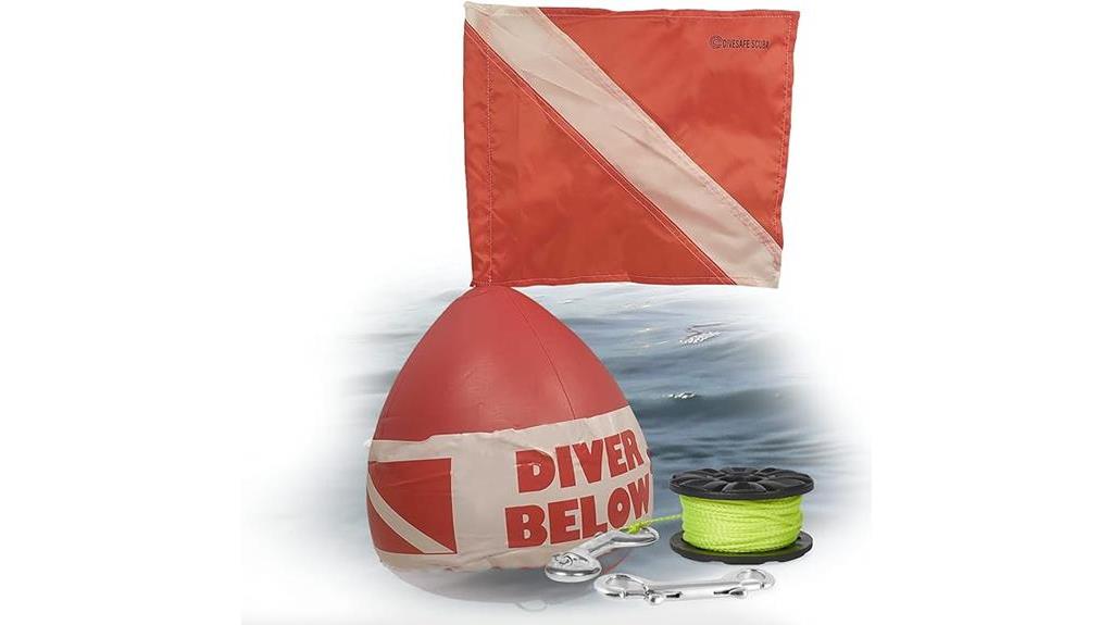 buoy with flag stiffener