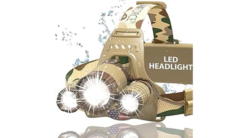 camouflaged headlamp usb rechargeable