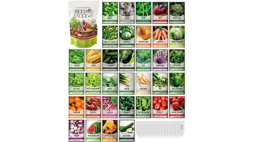 comprehensive vegetable seed kit