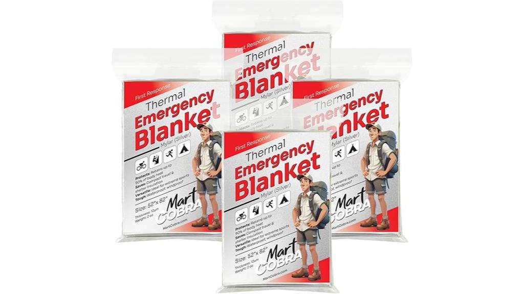 emergency blanket 4 pack set