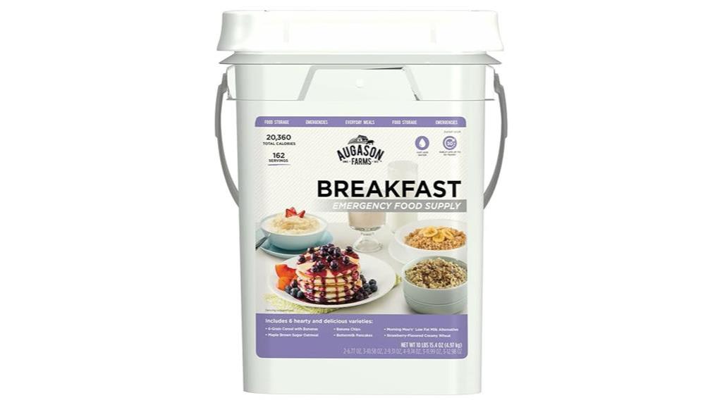 emergency breakfast supply pail