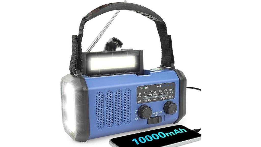 emergency radio with solar crank