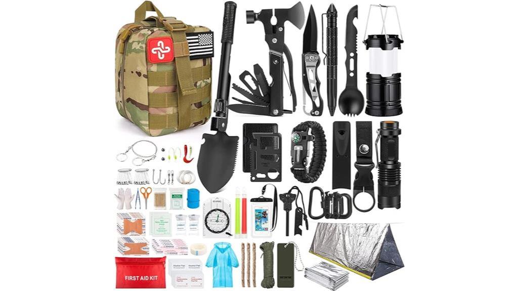 emergency survival essentials with molle compatible bag