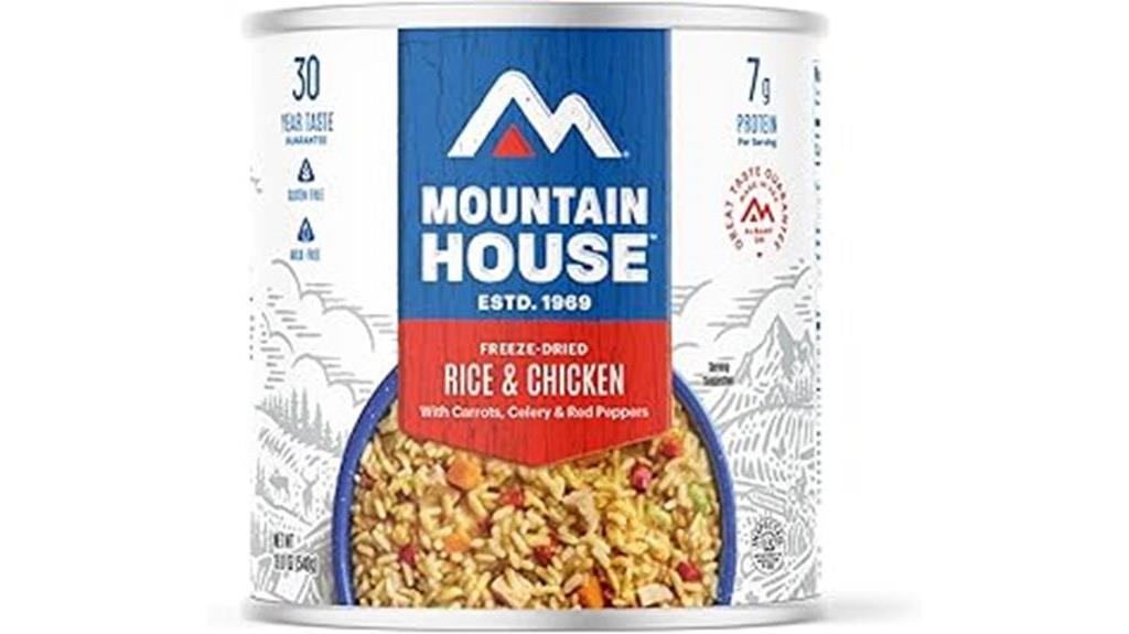 freeze dried rice and chicken