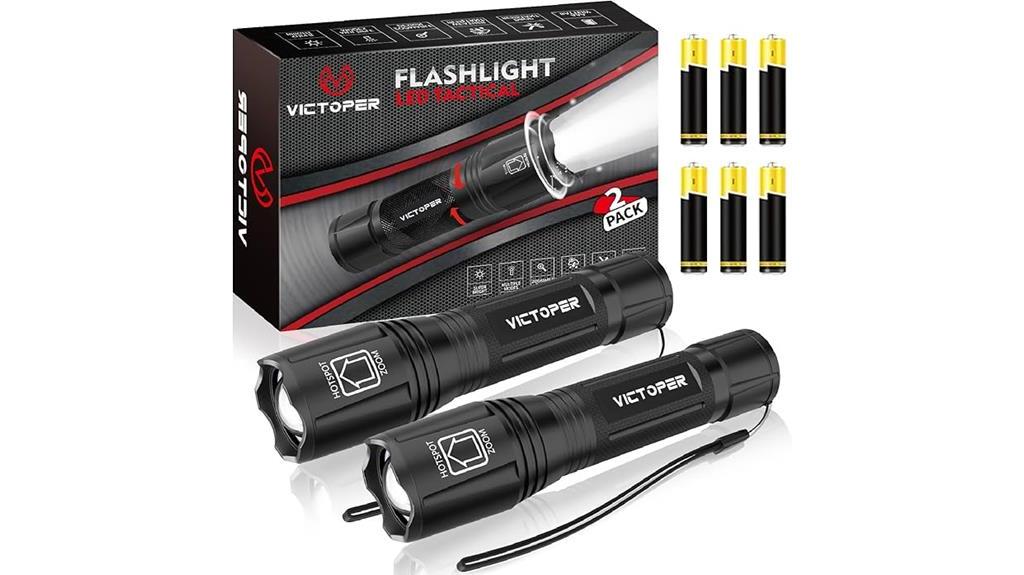 high powered waterproof flashlight duo