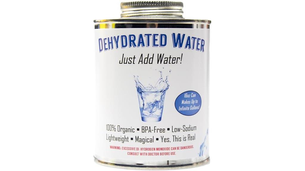 humorous dehydrated water product