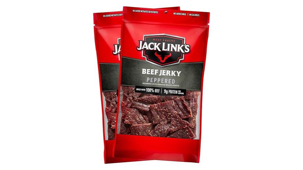 peppered beef jerky snack
