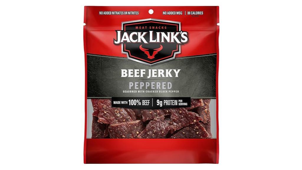 peppered beef jerky snack
