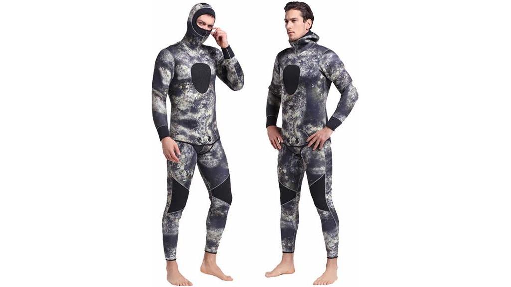 spearfishing with camo wetsuit