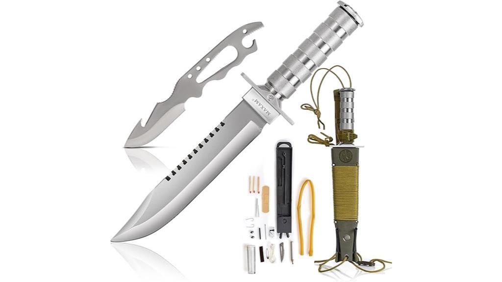 survival knife set with zinc alloy handles