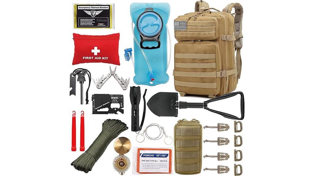 tactical backpack with survival kit