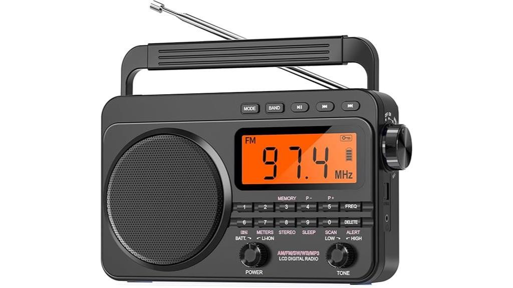 weather alert radio with rechargeable battery