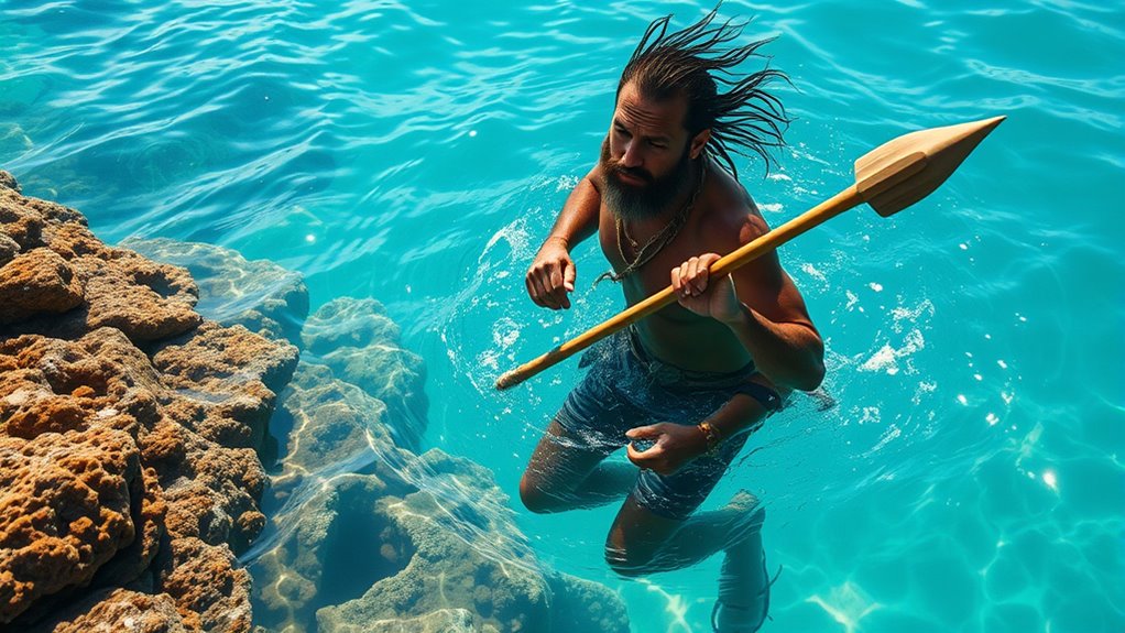 ancient spearfishing artifacts depictions