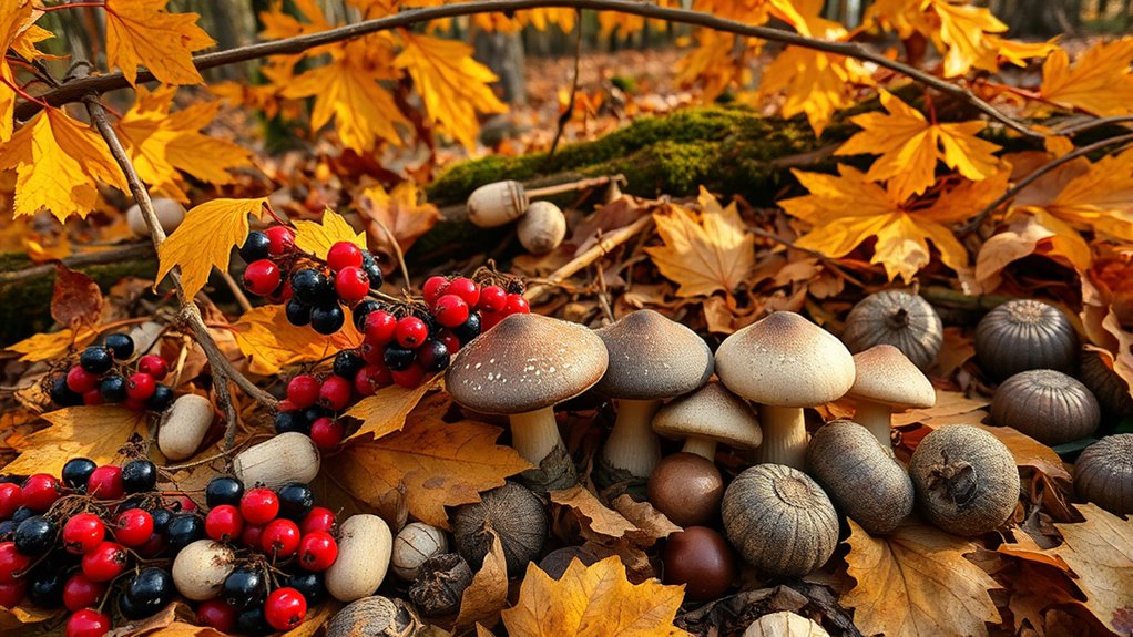 autumn foraging mushrooms berries