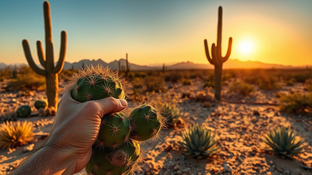 eating cacti in desert