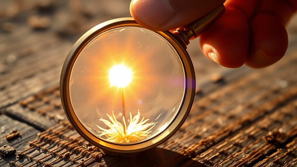focus sunlight with lens