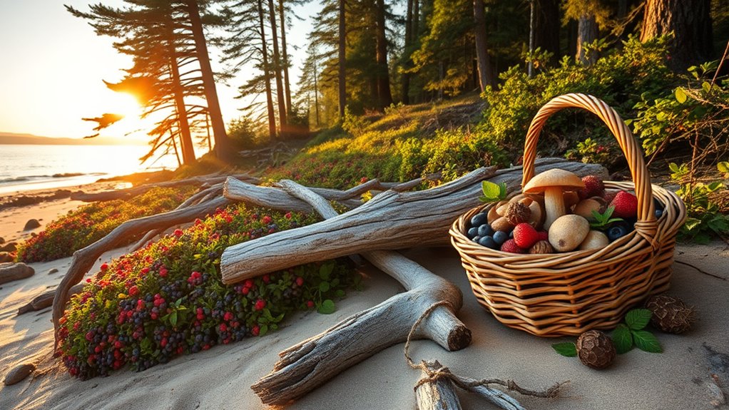 foraging nuts berries mushrooms