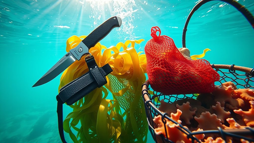 specialized underwater foraging equipment