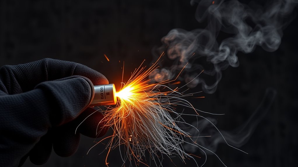 steel wool ignites quickly