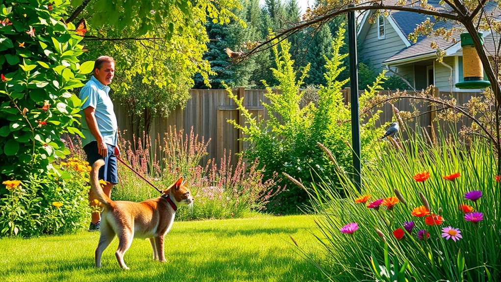 supervise pets during wildlife activity