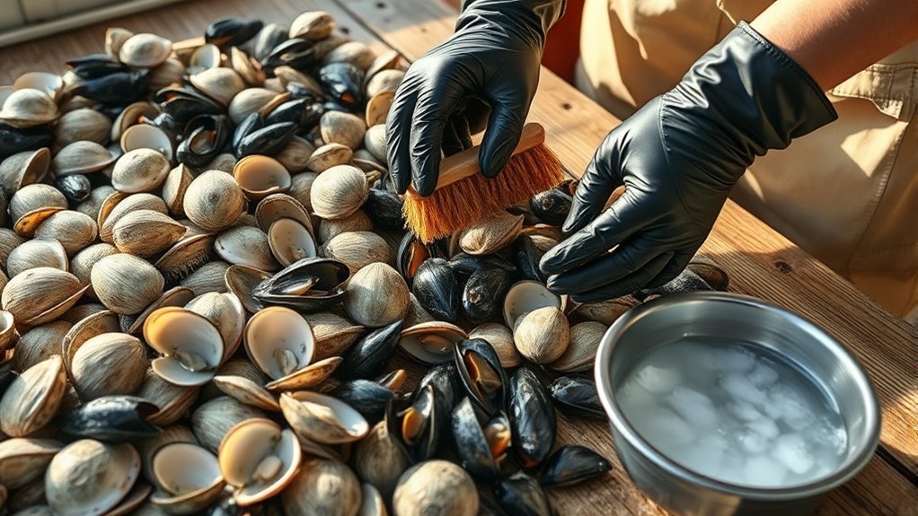 thorough shellfish cleaning methods