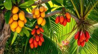tropical fruits and plants