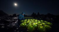 harvesting sea lettuce night