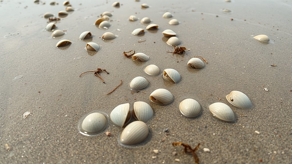 identifying buried clams post storm
