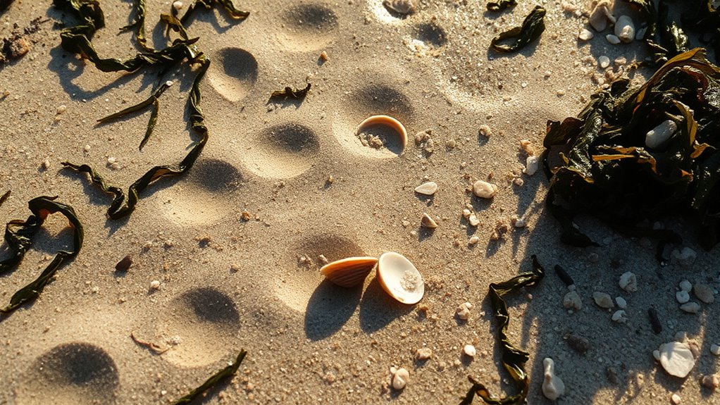 spotting buried clams after storms