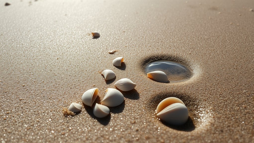 spotting buried clams after storms