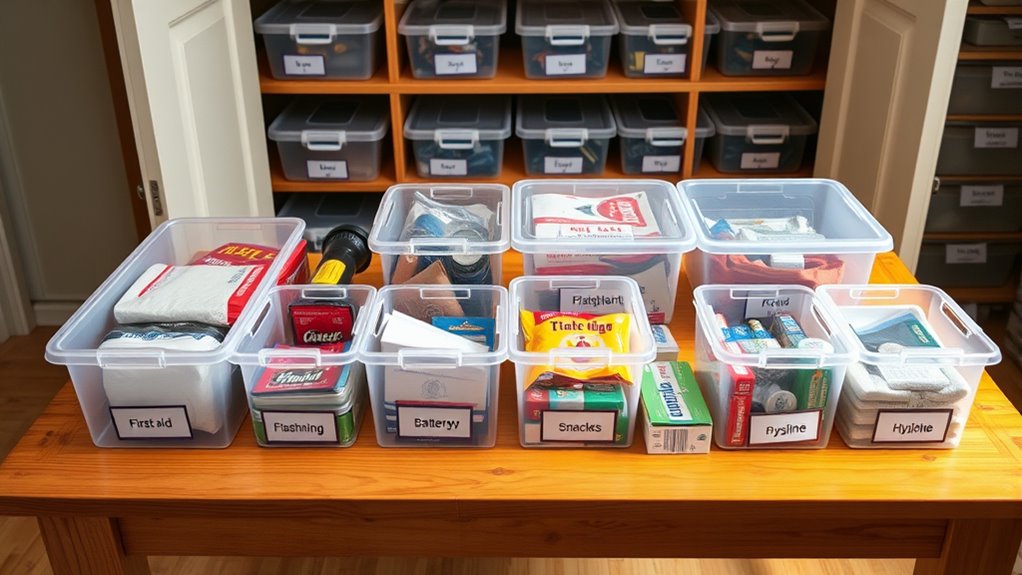 label and organize supplies