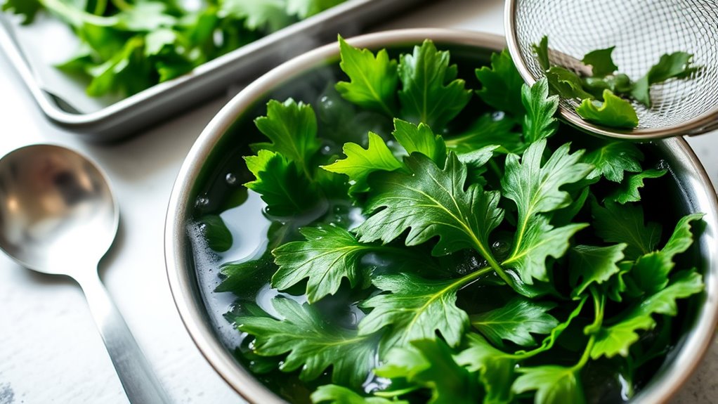 blanch and freeze greens