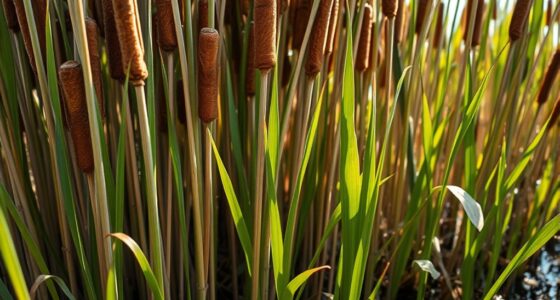 cattail rhizomes shoots pollen