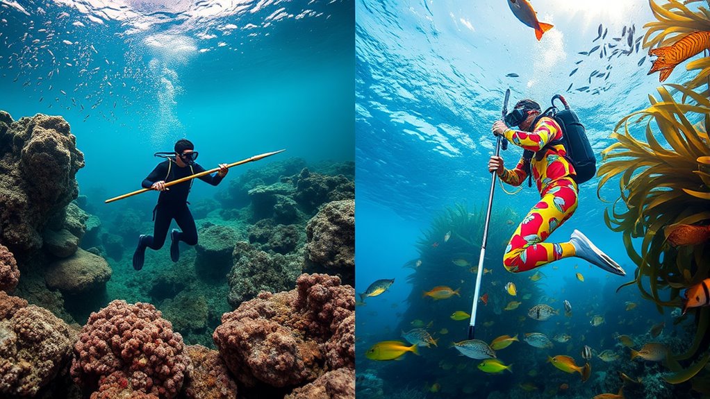 differences in spearfishing techniques
