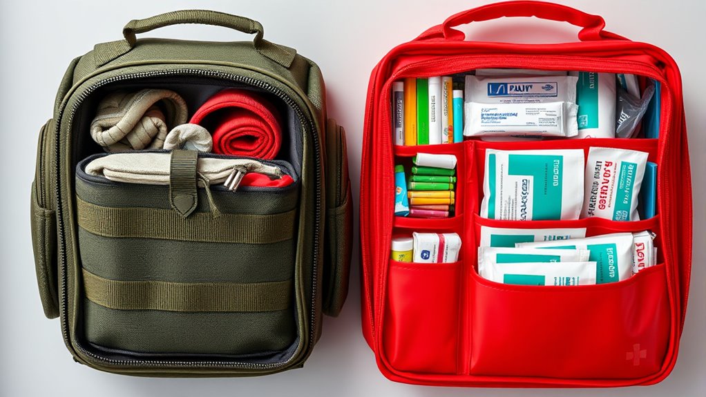 first aid versus trauma kits