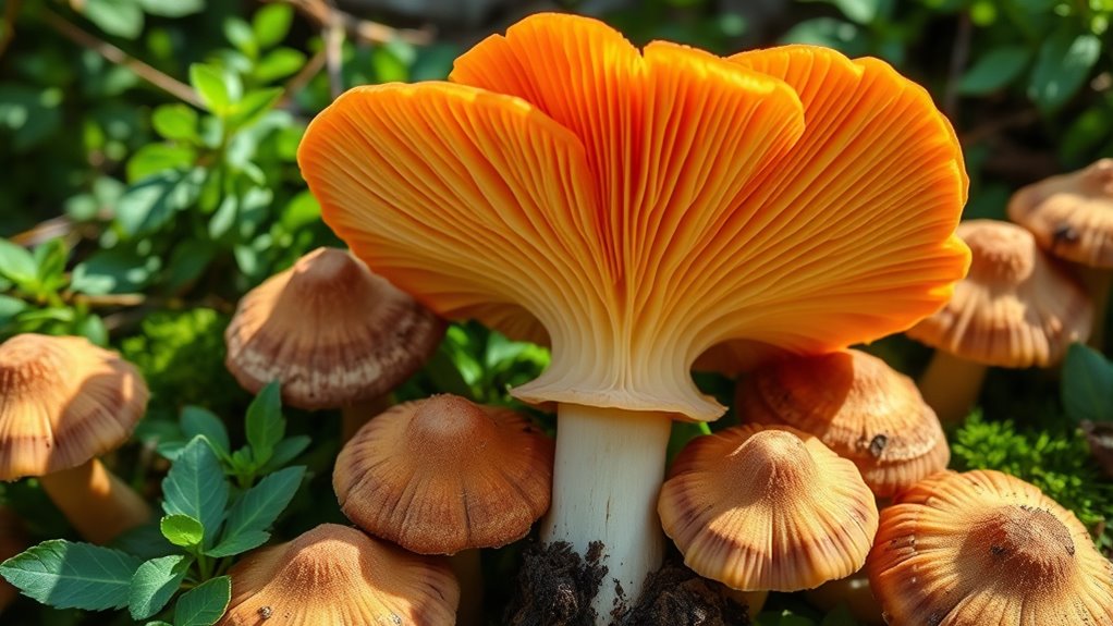 identify vibrant shelf fungi