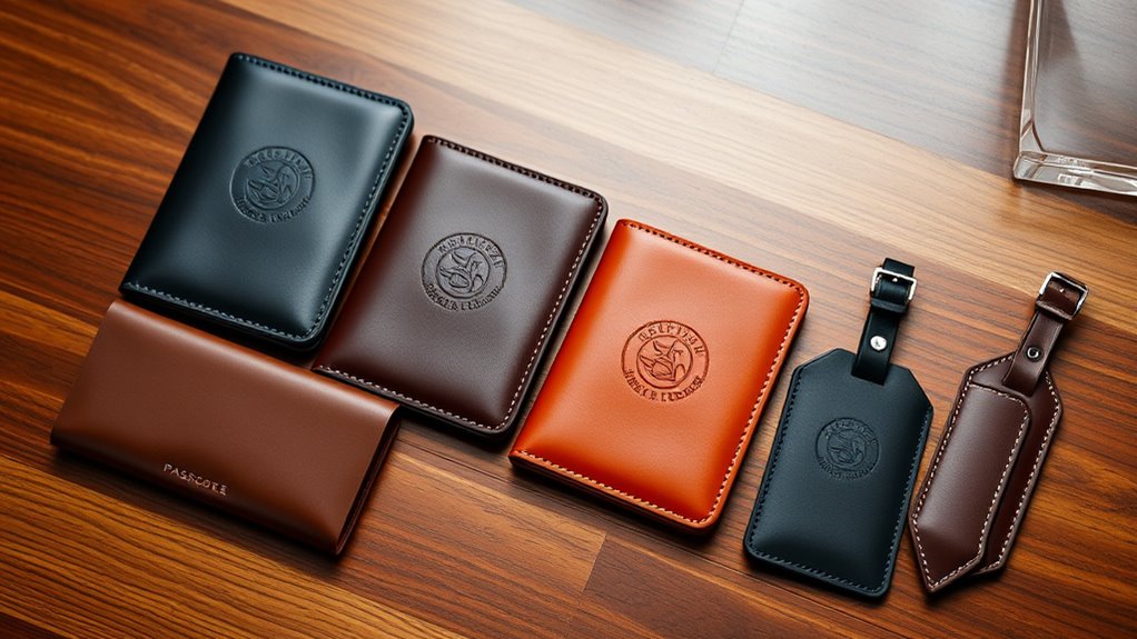luxury leather passport sets