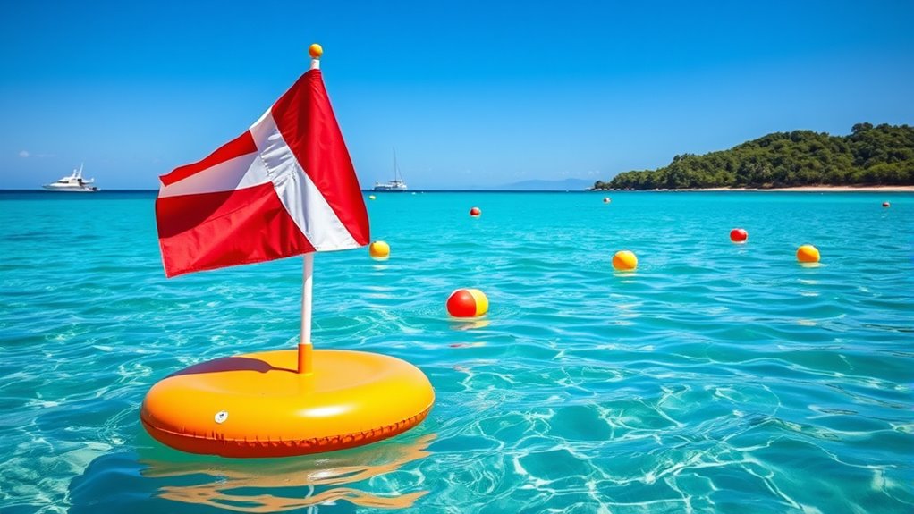 proper dive flag placement