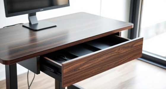 sit stand desks with cable drawers