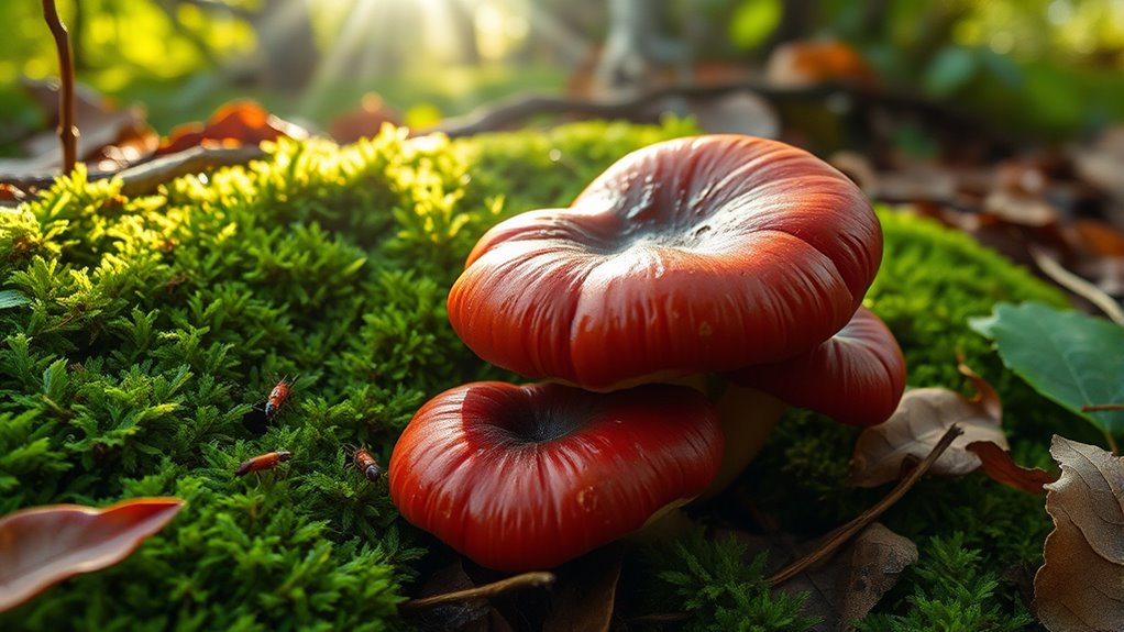 wild reishi mushroom harvest