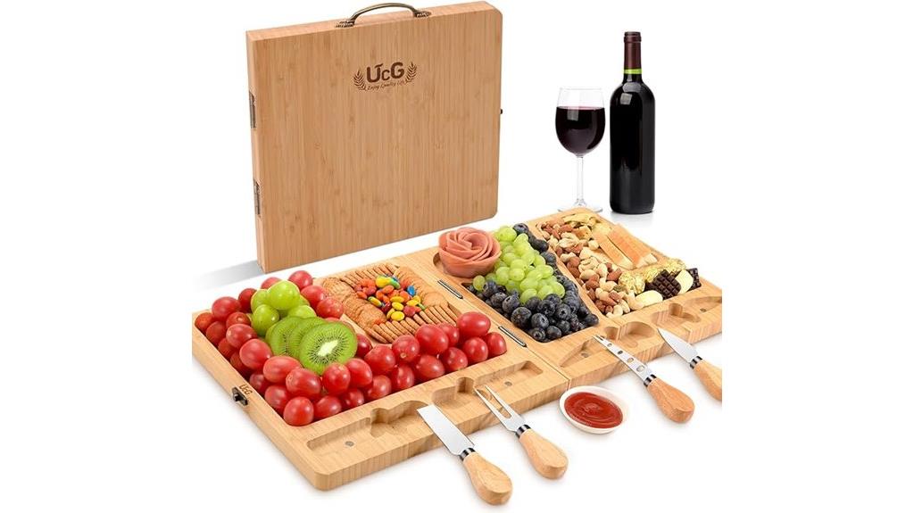 bamboo cheese board set